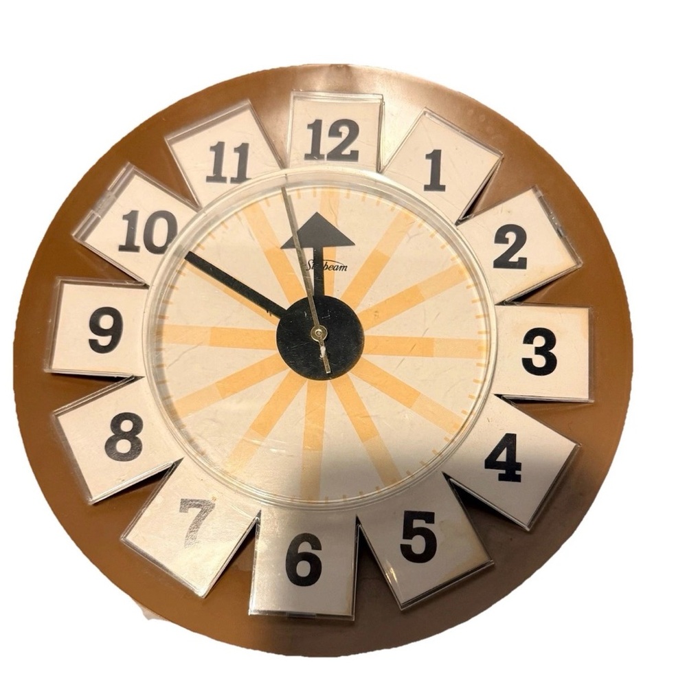 Mid Century Modern Sunbeam Lazy Susan Wall Clock